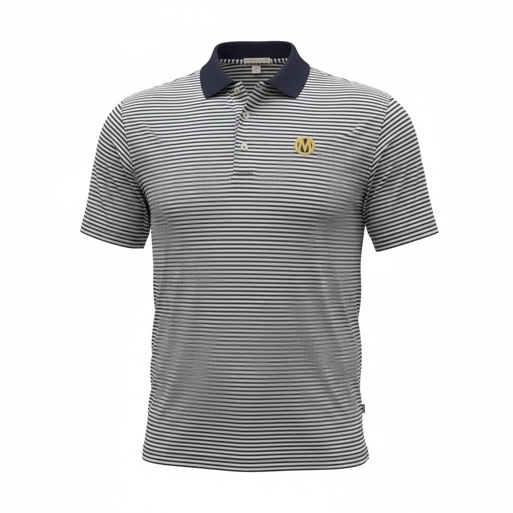 Peter Millar‎ Polo Shirt PGA Large Golf Striped Logo Men's Reynold's Plantation